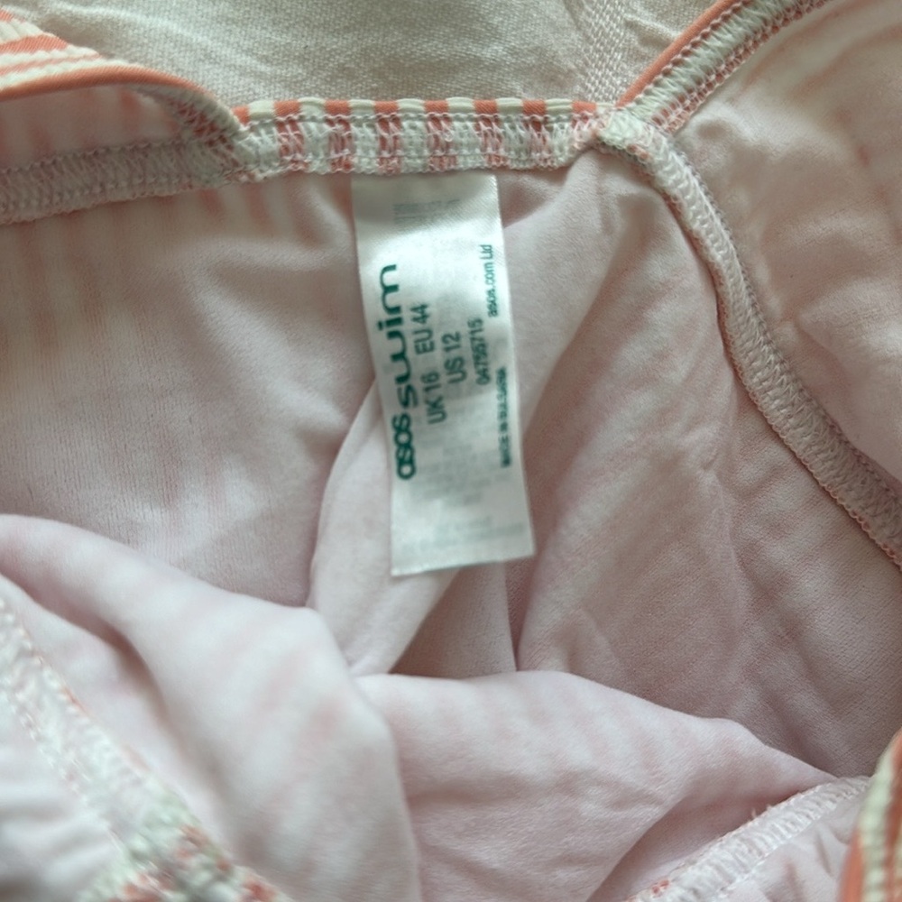 ASOS Pink Striped One Piece Swimsuit - Picture 5 of 7